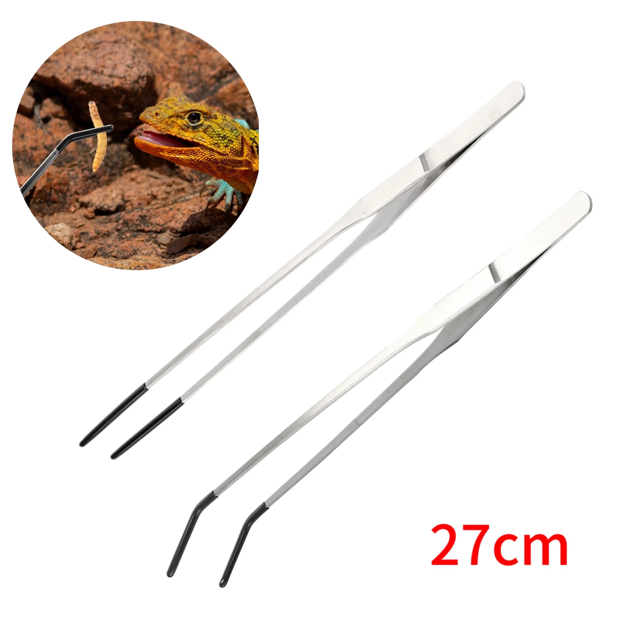 Feeding Tong Stainless - Stainless Steel Reptile Feeding Long Tongs