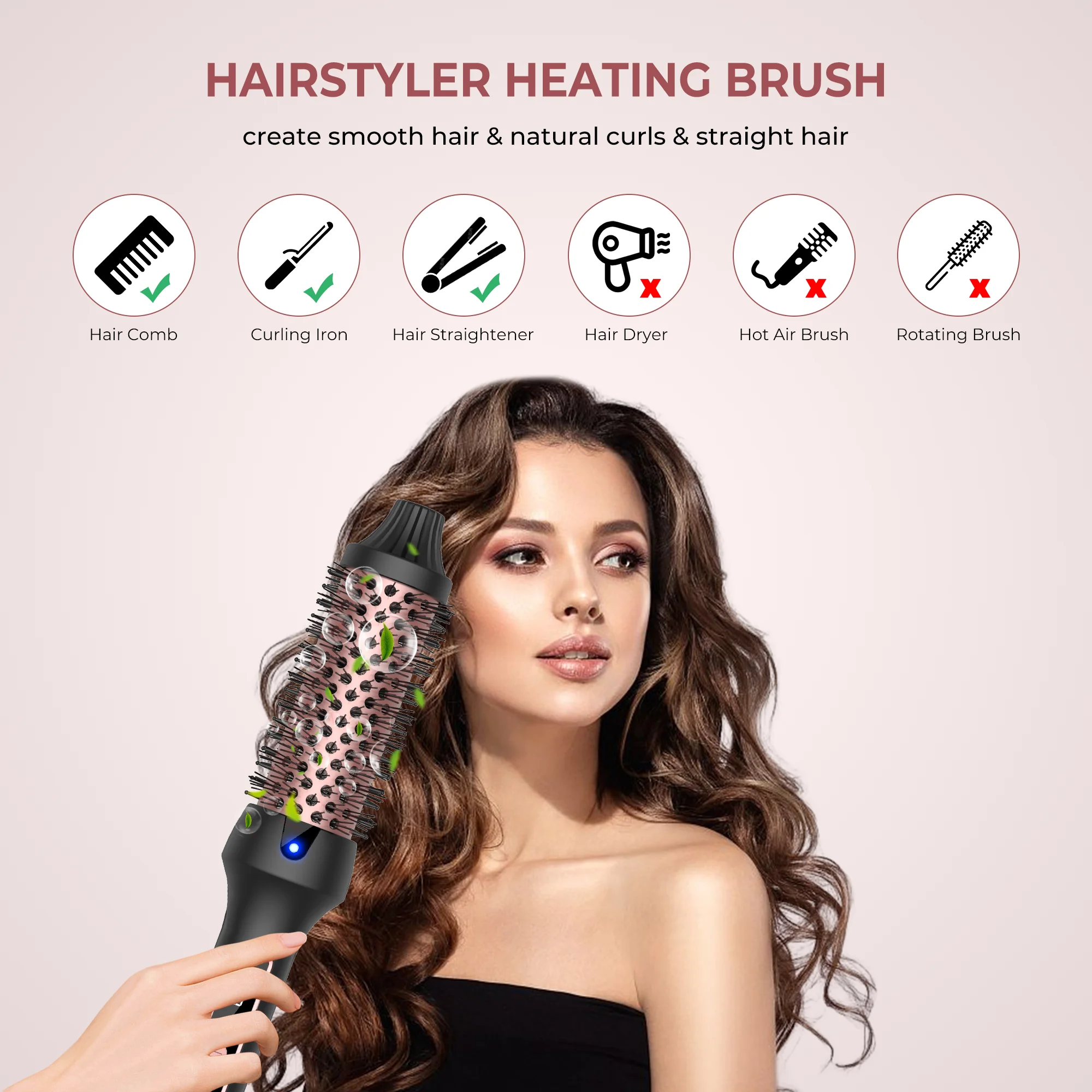 3 in1 Thermal Brush Ionic Heat - огляд і ціна Ceramic Heat Emitter