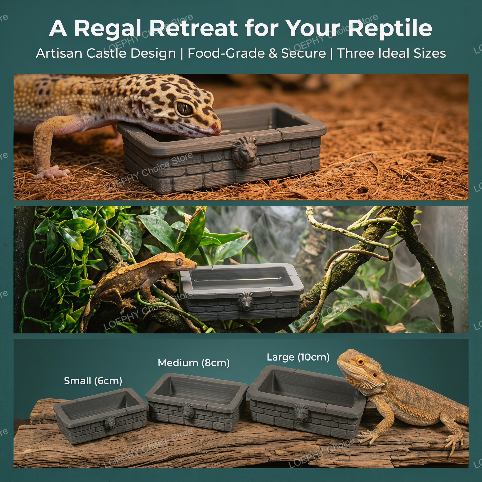 Castle Reptile Water Bowl Lion - огляд і ціна Water Dish Reptile