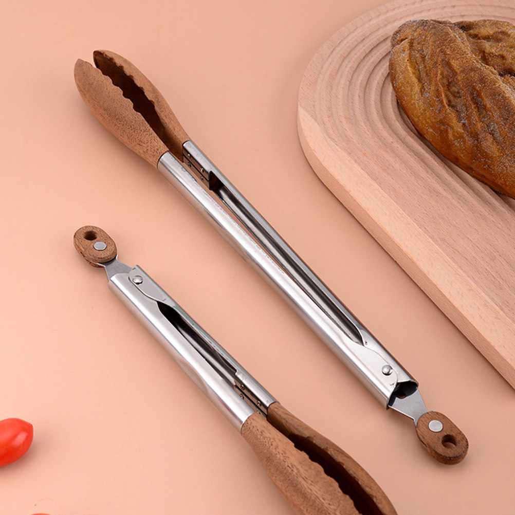 Walnut Wood Stainless Steel Fo - огляд і ціна Feeding Tong Stainless