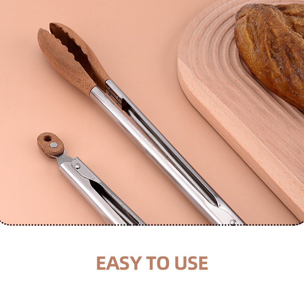 Walnut Wood Stainless Steel Fo - огляд і ціна Feeding Tong Stainless