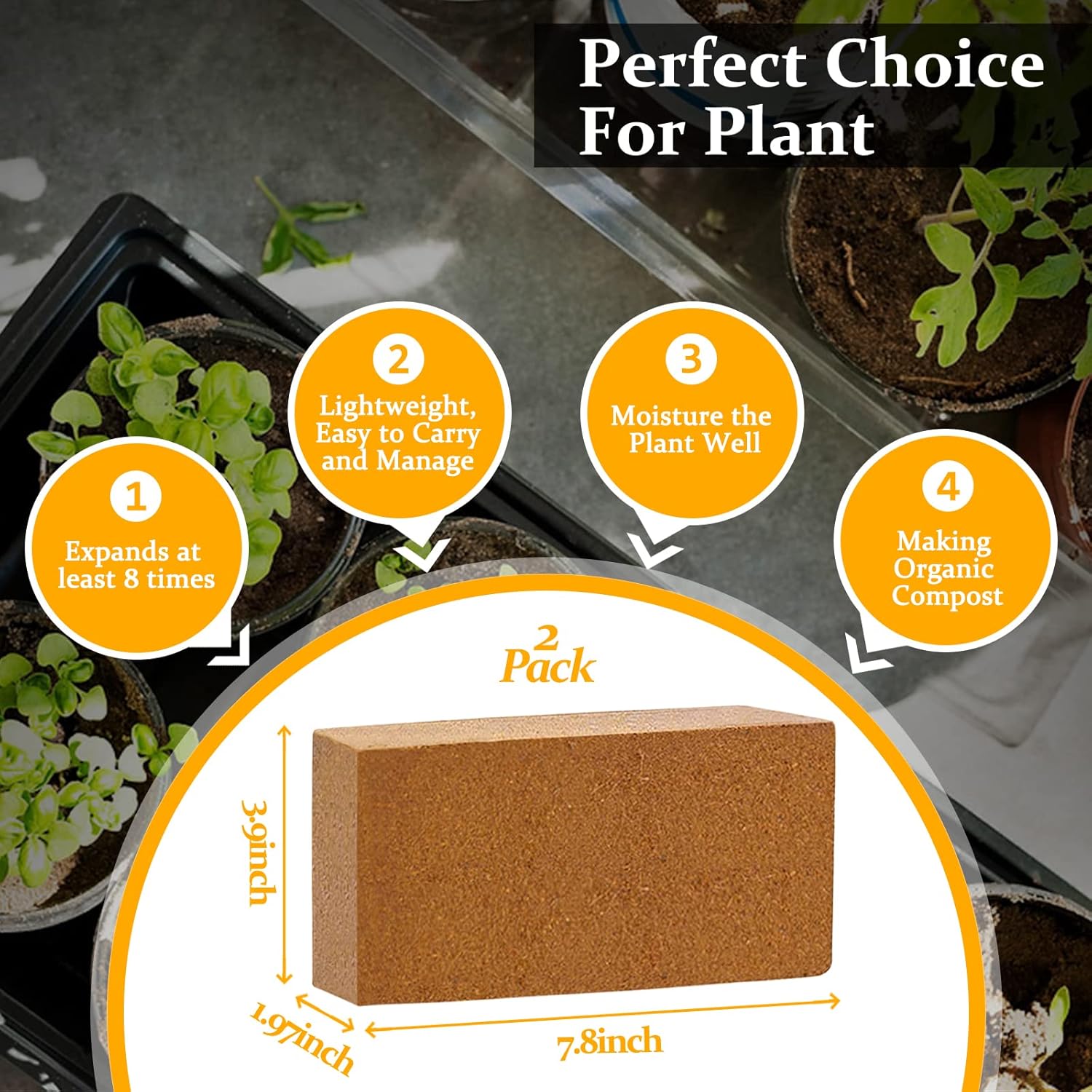 2pcs Organic Coco Coir Bricks  - огляд і ціна Substrate Coconut Fiber
