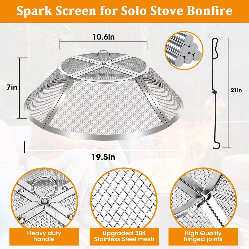 19.5 Stainless Steel Fire Pit  - огляд і ціна Screen Top Mesh