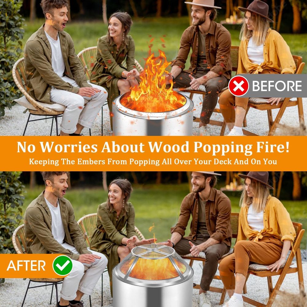 19.5 Stainless Steel Fire Pit  - огляд і ціна Screen Top Mesh