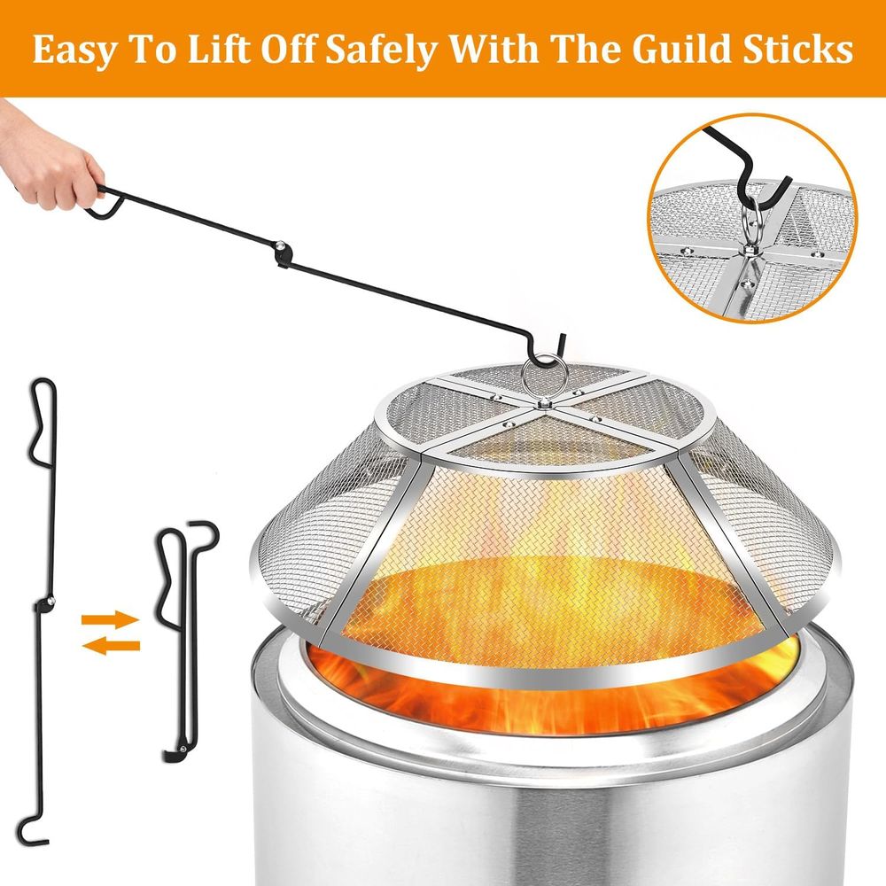 19.5 Stainless Steel Fire Pit  - огляд і ціна Screen Top Mesh
